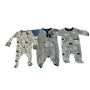 Carter's Kids Footies Set - Blue, Gray, Cream